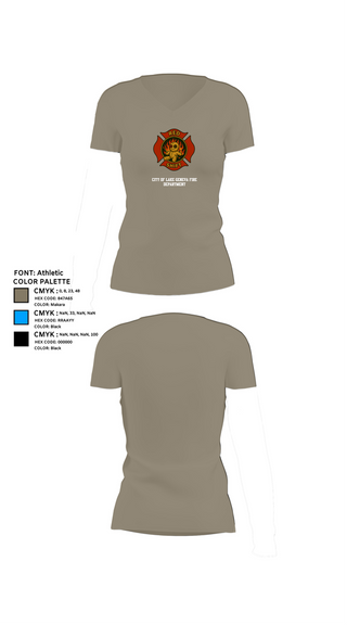 Womens Short Sleeve Vneck Shirt, City of Lake Geneva Fire Department, , Teamtime, Team time, sublimation, custom sports apparel, team uniforms, spirit wear, spiritwear, sports uniforms, custom shirts, team store, custom team store, fundraiser sports, apparel fundraiser