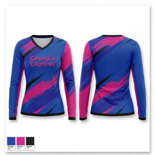 Womens Long Sleeve Vneck Shirt, Georgia Express, Softball, Teamtime, Team time, sublimation, custom sports apparel, team uniforms, spirit wear, spiritwear, sports uniforms, custom shirts, team store, custom team store, fundraiser sports, apparel fundraiser