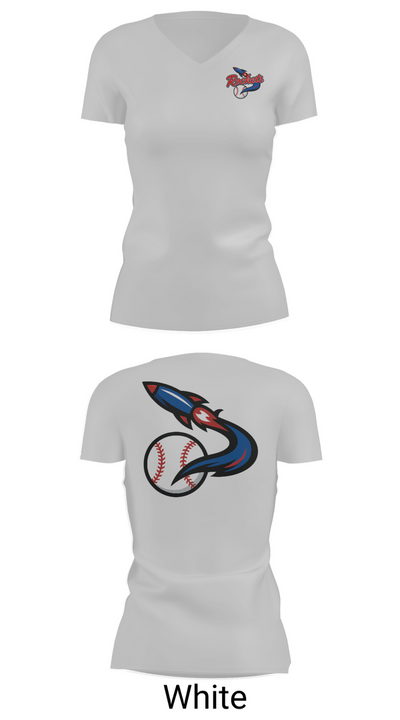 Space Coast Rockets 70599512 Women's Short Sleeve V-neck Shirt - 19
