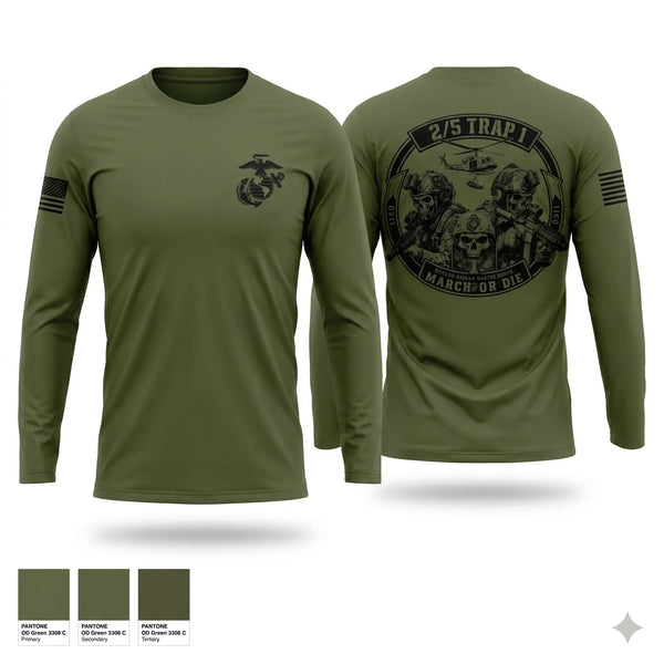 Long Sleeve Performance Shirt, 2/5 TRAP 1, Marines, Teamtime, Team time, sublimation, custom sports apparel, team uniforms, spirit wear, spiritwear, sports uniforms, custom shirts, team store, custom team store, fundraiser sports, apparel fundraiser