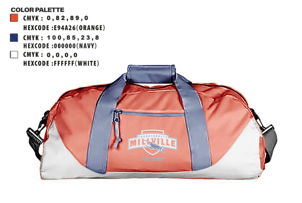 Duffle Bag, Millville Thunderbolts Field Hockey, Field Hockey, Teamtime, Team time, sublimation, custom sports apparel, team uniforms, spirit wear, spiritwear, sports uniforms, custom shirts, team store, custom team store, fundraiser sports, apparel fundraiser