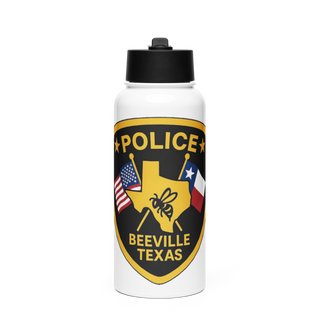 Beeville Police Department Stainless Steel Water Bottle with a Straw Lid