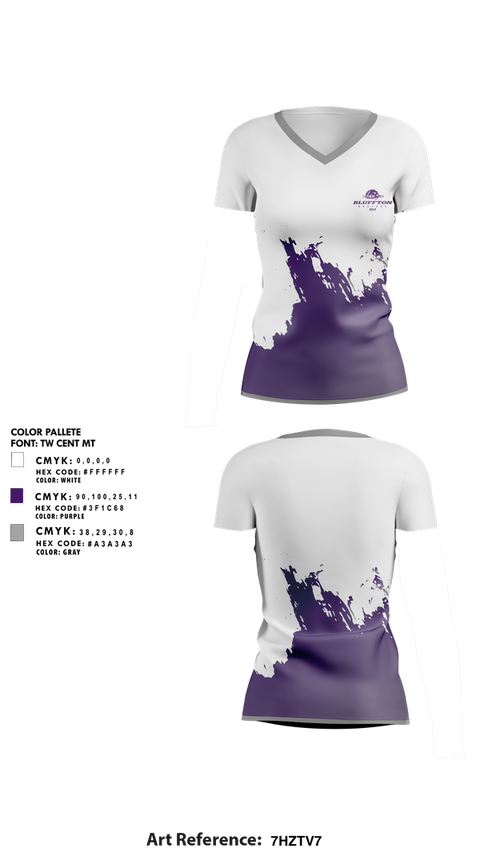 Womens Short Sleeve Vneck Shirt, Bluffton University, Golf, Teamtime, Team time, sublimation, custom sports apparel, team uniforms, spirit wear, spiritwear, sports uniforms, custom shirts, team store, custom team store, fundraiser sports, apparel fundraiser