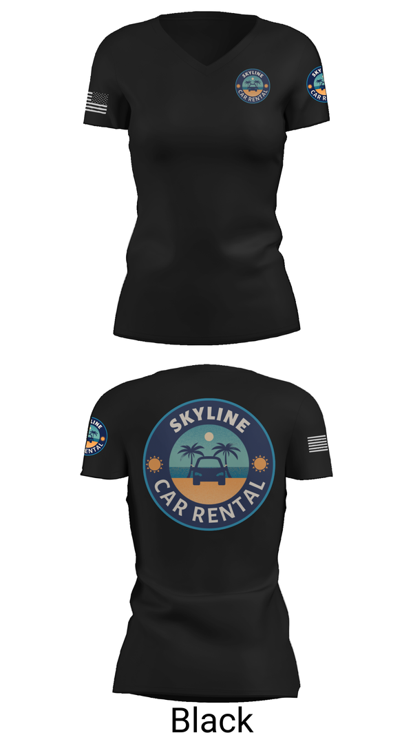 Womens Short Sleeve Vneck Shirt, Skyline Car Rental, Men's Basketball, Teamtime, Team time, sublimation, custom sports apparel, team uniforms, spirit wear, spiritwear, sports uniforms, custom shirts, team store, custom team store, fundraiser sports, apparel fundraiser