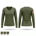 J.W Nixon JROTC mustangs 28691299 Women's Long Sleeve V-neck Shirt - 1