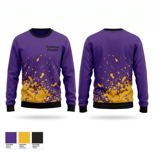 Crew Neck Sweatshirt, Colonial Health, , Teamtime, Team time, sublimation, custom sports apparel, team uniforms, spirit wear, spiritwear, sports uniforms, custom shirts, team store, custom team store, fundraiser sports, apparel fundraiser