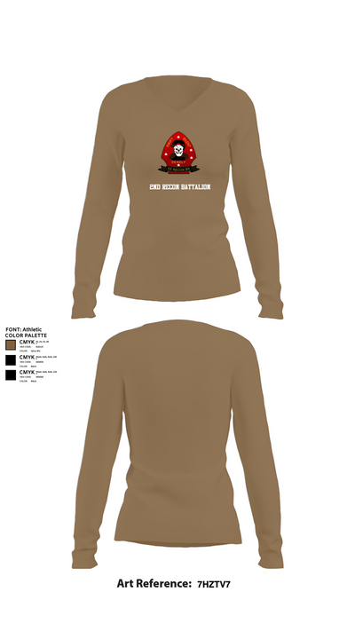 2nd Recon Battalion 77631825 Women's Long Sleeve V-neck Shirt - 2