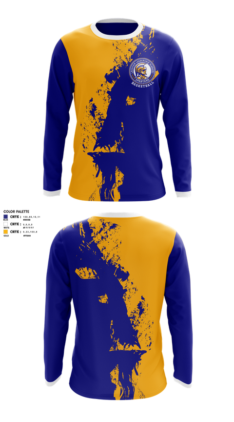 Long Sleeve Performance Shirt, Spartans, Men's Basketball, Teamtime, Team time, sublimation, custom sports apparel, team uniforms, spirit wear, spiritwear, sports uniforms, custom shirts, team store, custom team store, fundraiser sports, apparel fundraiser