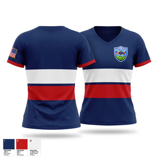 Womens Short Sleeve Vneck Shirt, Morgan County Ambulance Service, EMS/EMT, Teamtime, Team time, sublimation, custom sports apparel, team uniforms, spirit wear, spiritwear, sports uniforms, custom shirts, team store, custom team store, fundraiser sports, apparel fundraiser