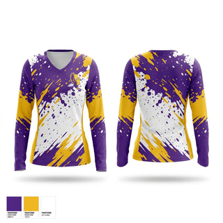 Womens Long Sleeve Vneck Shirt, Eaton Eagles, Spirit Store, Teamtime, Team time, sublimation, custom sports apparel, team uniforms, spirit wear, spiritwear, sports uniforms, custom shirts, team store, custom team store, fundraiser sports, apparel fundraiser
