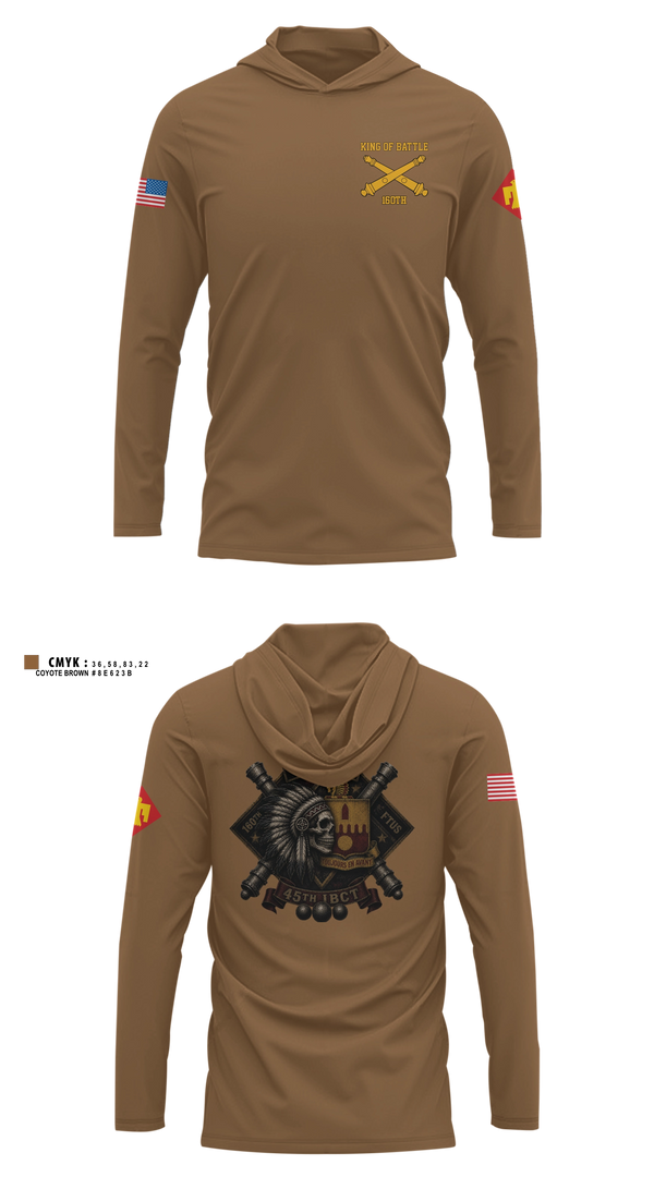 Long Sleeve hooded sunshirt, 160th FTUS AGR, National Guard, Teamtime, Team time, sublimation, custom sports apparel, team uniforms, spirit wear, spiritwear, sports uniforms, custom shirts, team store, custom team store, fundraiser sports, apparel fundraiser