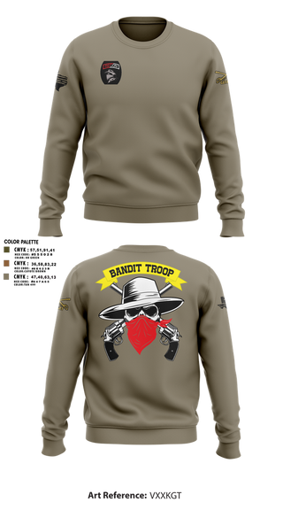 Crew Neck Sweatshirt, 6-9 bandit troop, Army, Teamtime, Team time, sublimation, custom sports apparel, team uniforms, spirit wear, spiritwear, sports uniforms, custom shirts, team store, custom team store, fundraiser sports, apparel fundraiser