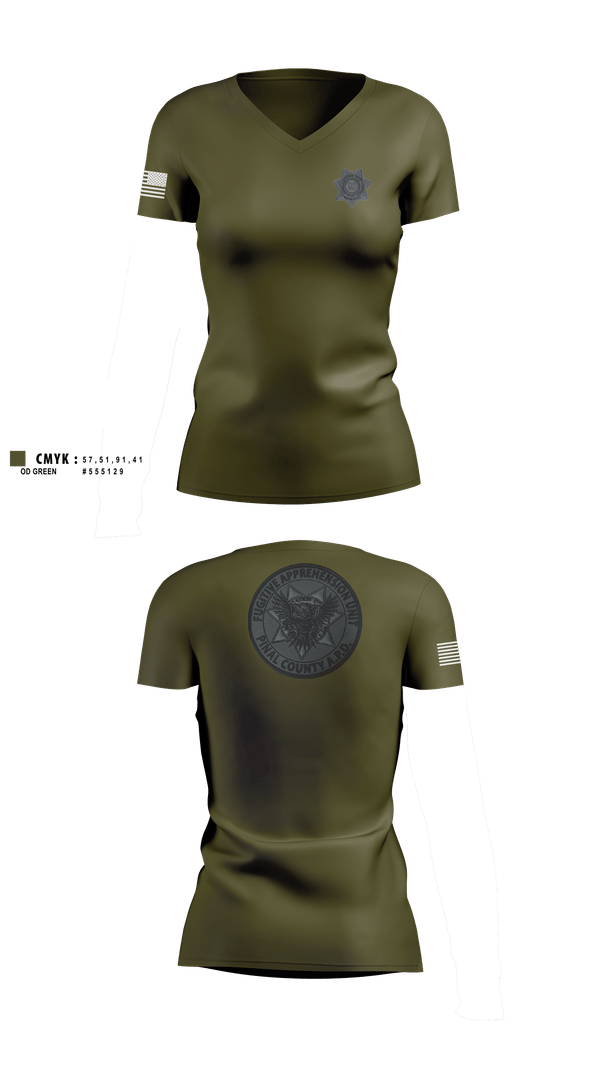 Womens Short Sleeve Vneck Shirt, Pinal County Adult Probation Fugitive Apprehension Unit, Police, Teamtime, Team time, sublimation, custom sports apparel, team uniforms, spirit wear, spiritwear, sports uniforms, custom shirts, team store, custom team store, fundraiser sports, apparel fundraiser