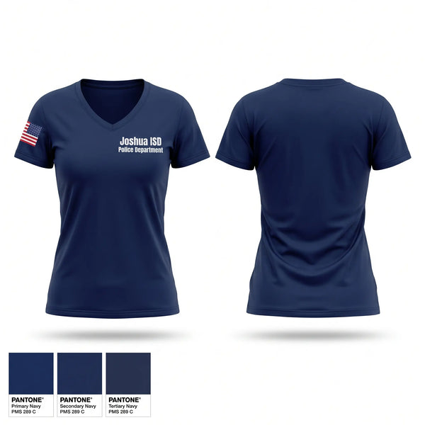 Womens Short Sleeve Vneck Shirt, Joshua ISD Police Department, Police, Teamtime, Team time, sublimation, custom sports apparel, team uniforms, spirit wear, spiritwear, sports uniforms, custom shirts, team store, custom team store, fundraiser sports, apparel fundraiser