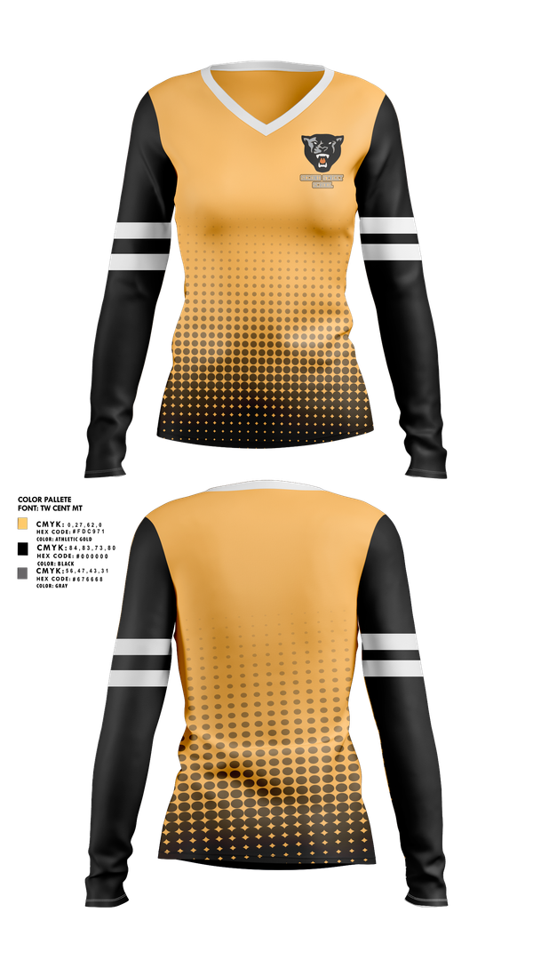 Womens Long Sleeve Vneck Shirt, Northwestern Lehigh Tigers, , Teamtime, Team time, sublimation, custom sports apparel, team uniforms, spirit wear, spiritwear, sports uniforms, custom shirts, team store, custom team store, fundraiser sports, apparel fundraiser