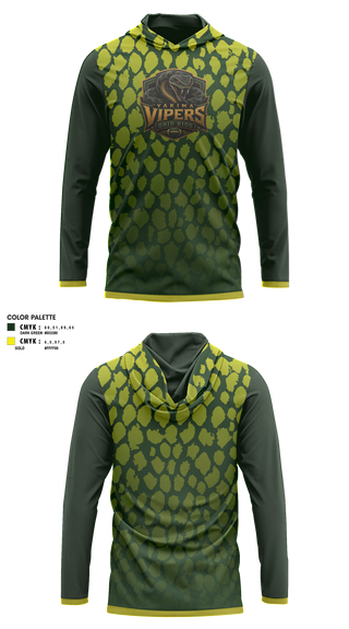Long Sleeve Hooded Sun Shirt, Yakima Vipers, Football, Teamtime, Team time, sublimation, custom sports apparel, team uniforms, spirit wear, spiritwear, sports uniforms, custom shirts, team store, custom team store, fundraiser sports, apparel fundraiser