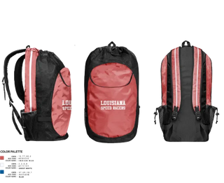 Gear Bag, Louisiana Speed Racers, Track & Field, Teamtime, Team time, sublimation, custom sports apparel, team uniforms, spirit wear, spiritwear, sports uniforms, custom shirts, team store, custom team store, fundraiser sports, apparel fundraiser