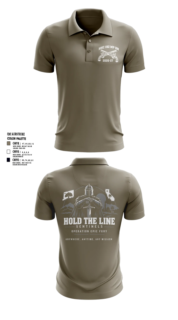 Short Sleeve Performance Polo, 192nd MP BN, Army, Teamtime, Team time, sublimation, custom sports apparel, team uniforms, spirit wear, spiritwear, sports uniforms, custom shirts, team store, custom team store, fundraiser sports, apparel fundraiser