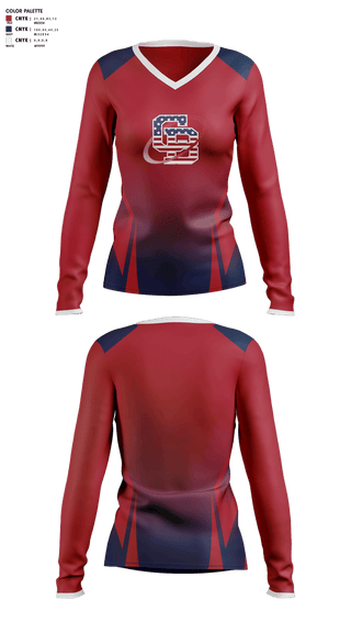 Womens Long Sleeve Vneck Shirt, Minuteman, Women's Basketball, Teamtime, Team time, sublimation, custom sports apparel, team uniforms, spirit wear, spiritwear, sports uniforms, custom shirts, team store, custom team store, fundraiser sports, apparel fundraiser