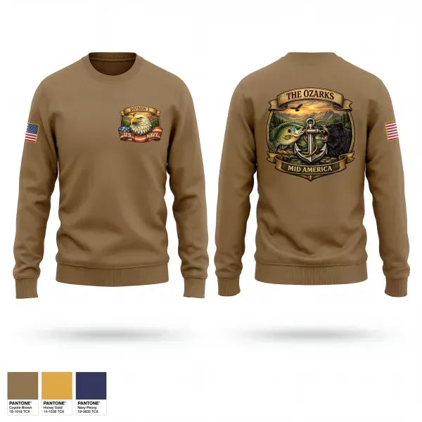 Crew Neck Sweatshirt, Ozark Mid America, Navy, Teamtime, Team time, sublimation, custom sports apparel, team uniforms, spirit wear, spiritwear, sports uniforms, custom shirts, team store, custom team store, fundraiser sports, apparel fundraiser