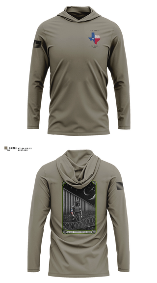 Long Sleeve hooded sunshirt, Stallions, Army, Teamtime, Team time, sublimation, custom sports apparel, team uniforms, spirit wear, spiritwear, sports uniforms, custom shirts, team store, custom team store, fundraiser sports, apparel fundraiser