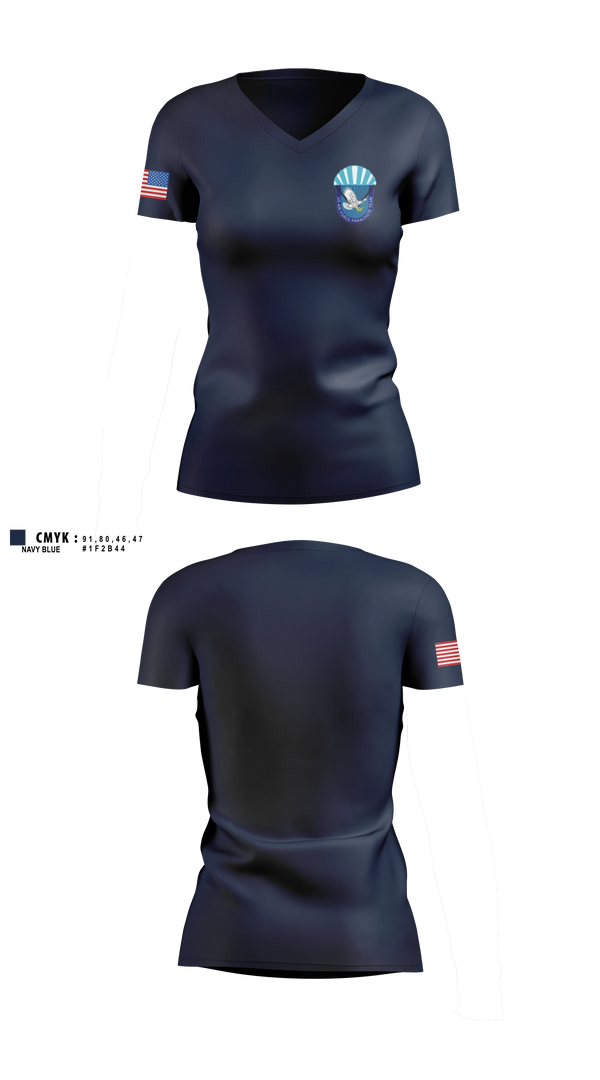 Wings of Blue Women's Short Sleeve V-neck Shirt - 3