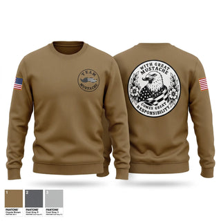 Crew Neck Sweatshirt, Team Mustache, Army, Teamtime, Team time, sublimation, custom sports apparel, team uniforms, spirit wear, spiritwear, sports uniforms, custom shirts, team store, custom team store, fundraiser sports, apparel fundraiser