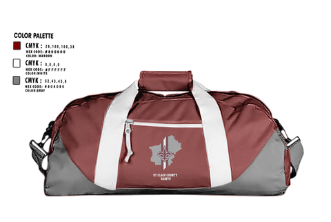 Duffle Bag, St Clair County Saints, , Teamtime, Team time, sublimation, custom sports apparel, team uniforms, spirit wear, spiritwear, sports uniforms, custom shirts, team store, custom team store, fundraiser sports, apparel fundraiser