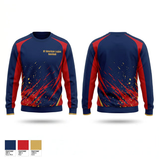 Crew Neck Sweatshirt, NY American Legion Baseball, Baseball, Teamtime, Team time, sublimation, custom sports apparel, team uniforms, spirit wear, spiritwear, sports uniforms, custom shirts, team store, custom team store, fundraiser sports, apparel fundraiser