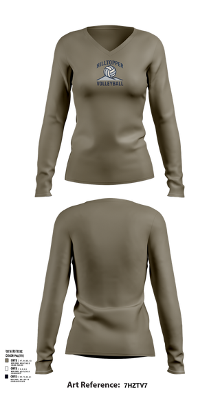 Womens Long Sleeve Vneck Shirt, R-S Central Hilltoppers Volleyball, Women's Volleyball, Teamtime, Team time, sublimation, custom sports apparel, team uniforms, spirit wear, spiritwear, sports uniforms, custom shirts, team store, custom team store, fundraiser sports, apparel fundraiser