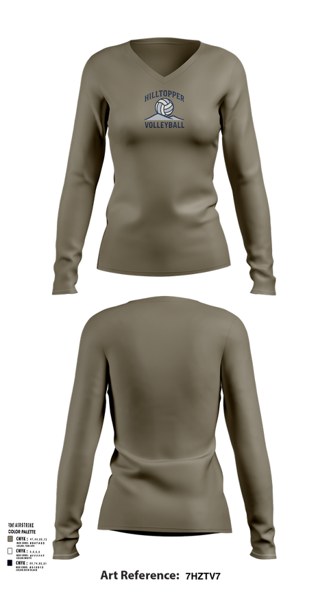 Womens Long Sleeve Vneck Shirt, R-S Central Hilltoppers Volleyball, Women's Volleyball, Teamtime, Team time, sublimation, custom sports apparel, team uniforms, spirit wear, spiritwear, sports uniforms, custom shirts, team store, custom team store, fundraiser sports, apparel fundraiser