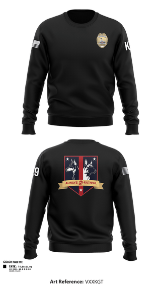 Crew Neck Sweatshirt, Camp Pendleton K9, Police, Teamtime, Team time, sublimation, custom sports apparel, team uniforms, spirit wear, spiritwear, sports uniforms, custom shirts, team store, custom team store, fundraiser sports, apparel fundraiser