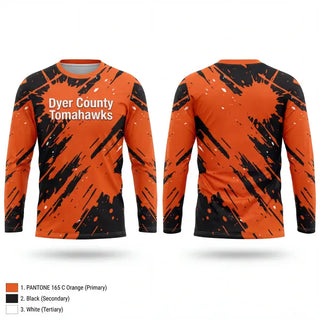 Long Sleeve Performance Shirt, Dyer County Tomahawks, Baseball, Teamtime, Team time, sublimation, custom sports apparel, team uniforms, spirit wear, spiritwear, sports uniforms, custom shirts, team store, custom team store, fundraiser sports, apparel fundraiser