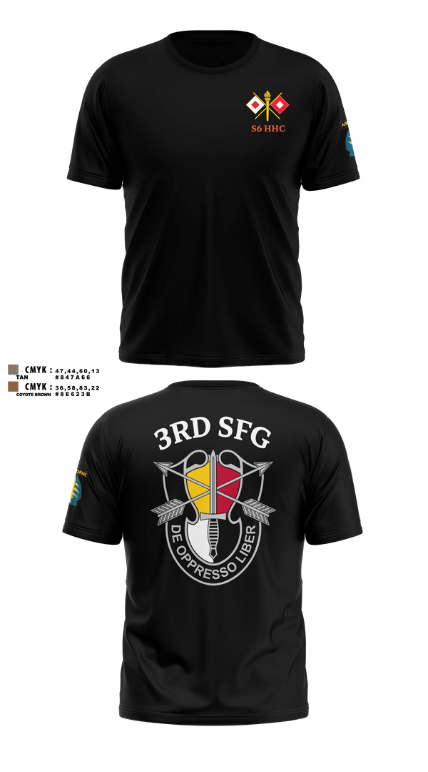 Old School Cotton Feel Shirt, S6 HHC 3SFG(A), Army, Teamtime, Team time, sublimation, custom sports apparel, team uniforms, spirit wear, spiritwear, sports uniforms, custom shirts, team store, custom team store, fundraiser sports, apparel fundraiser