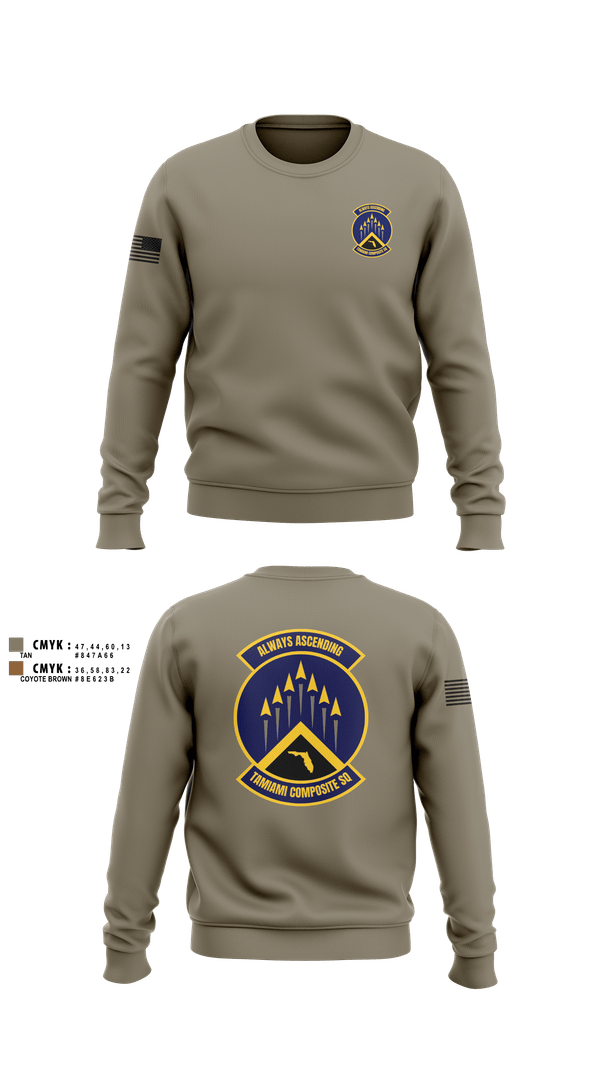 Crew Neck Sweatshirt, SER-FL-355 TAMIAMI COMPOSITE SQUADRON, , Teamtime, Team time, sublimation, custom sports apparel, team uniforms, spirit wear, spiritwear, sports uniforms, custom shirts, team store, custom team store, fundraiser sports, apparel fundraiser