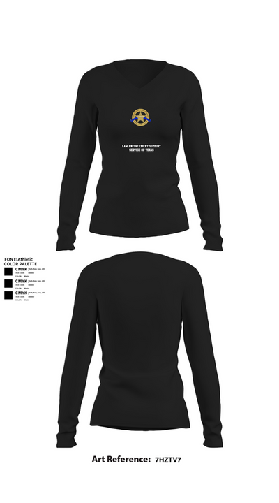 Law Enforcement Support Service of Texas 58643369 Women's Long Sleeve V-neck Shirt - 21