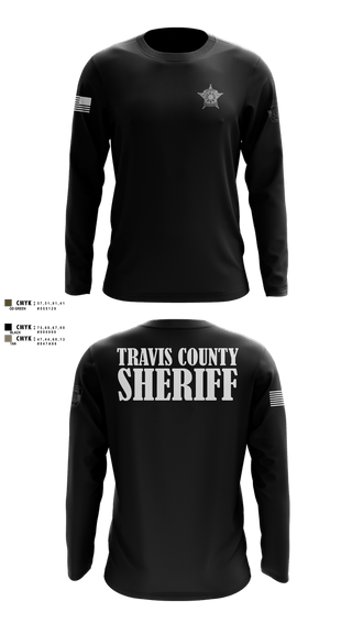 Long Sleeve Performance Shirt, Travis County Sheriff, Police, Teamtime, Team time, sublimation, custom sports apparel, team uniforms, spirit wear, spiritwear, sports uniforms, custom shirts, team store, custom team store, fundraiser sports, apparel fundraiser