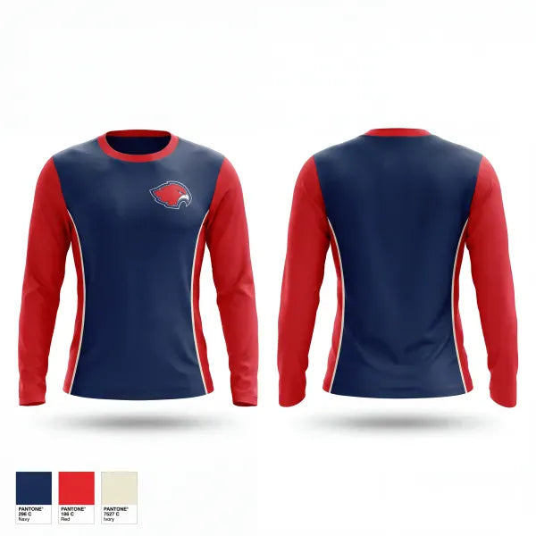 Long Sleeve Performance Shirt, Frontier Redhawks, Softball, Teamtime, Team time, sublimation, custom sports apparel, team uniforms, spirit wear, spiritwear, sports uniforms, custom shirts, team store, custom team store, fundraiser sports, apparel fundraiser