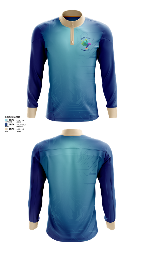 Quarter Zip Jacket, Flying Ferets, Men's Basketball, Teamtime, Team time, sublimation, custom sports apparel, team uniforms, spirit wear, spiritwear, sports uniforms, custom shirts, team store, custom team store, fundraiser sports, apparel fundraiser
