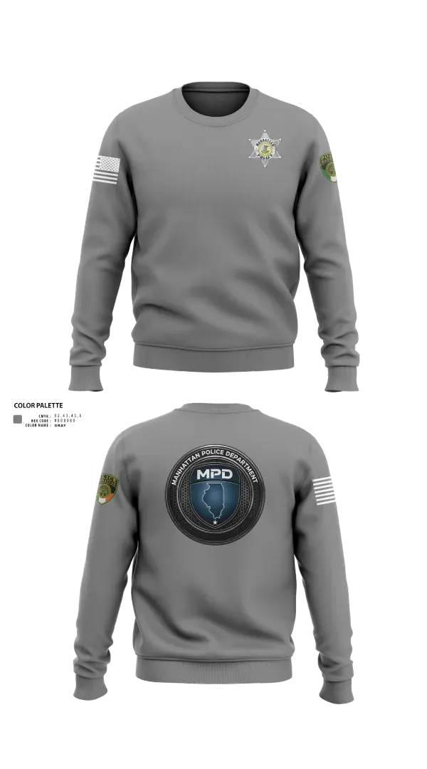 Crew Neck Sweatshirt, Manhattan Police Department, Police, Teamtime, Team time, sublimation, custom sports apparel, team uniforms, spirit wear, spiritwear, sports uniforms, custom shirts, team store, custom team store, fundraiser sports, apparel fundraiser