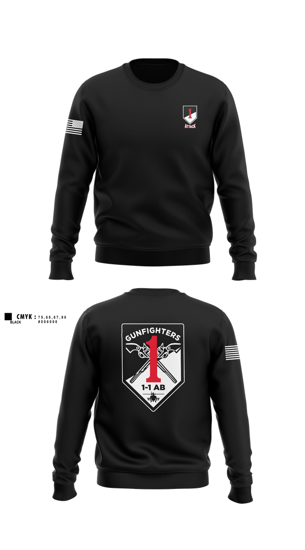 Crew Neck Sweatshirt, 1-1 Attack Battalion, Army, Teamtime, Team time, sublimation, custom sports apparel, team uniforms, spirit wear, spiritwear, sports uniforms, custom shirts, team store, custom team store, fundraiser sports, apparel fundraiser