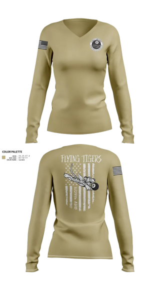 Womens Long Sleeve Vneck Shirt, 8-229th AHB, , Teamtime, Team time, sublimation, custom sports apparel, team uniforms, spirit wear, spiritwear, sports uniforms, custom shirts, team store, custom team store, fundraiser sports, apparel fundraiser
