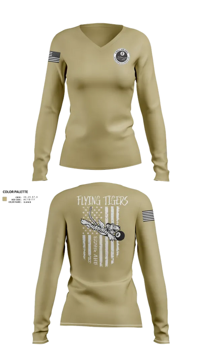 8-229th AHB 53377012 Women's Long Sleeve V-neck Shirt - 23