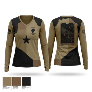 Womens Long Sleeve Vneck Shirt, 961st ECC, Army, Teamtime, Team time, sublimation, custom sports apparel, team uniforms, spirit wear, spiritwear, sports uniforms, custom shirts, team store, custom team store, fundraiser sports, apparel fundraiser