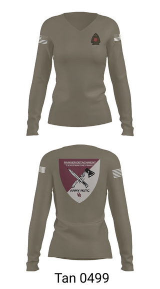 Womens Long Sleeve Vneck Shirt, FY 25-26 OU RC, Army, Teamtime, Team time, sublimation, custom sports apparel, team uniforms, spirit wear, spiritwear, sports uniforms, custom shirts, team store, custom team store, fundraiser sports, apparel fundraiser