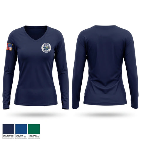 Womens Long Sleeve Vneck Shirt, Altus Police Department, Police, Teamtime, Team time, sublimation, custom sports apparel, team uniforms, spirit wear, spiritwear, sports uniforms, custom shirts, team store, custom team store, fundraiser sports, apparel fundraiser