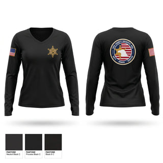 Womens Long Sleeve Vneck Shirt, Erie County Sheriff's Office PBA, Police, Teamtime, Team time, sublimation, custom sports apparel, team uniforms, spirit wear, spiritwear, sports uniforms, custom shirts, team store, custom team store, fundraiser sports, apparel fundraiser