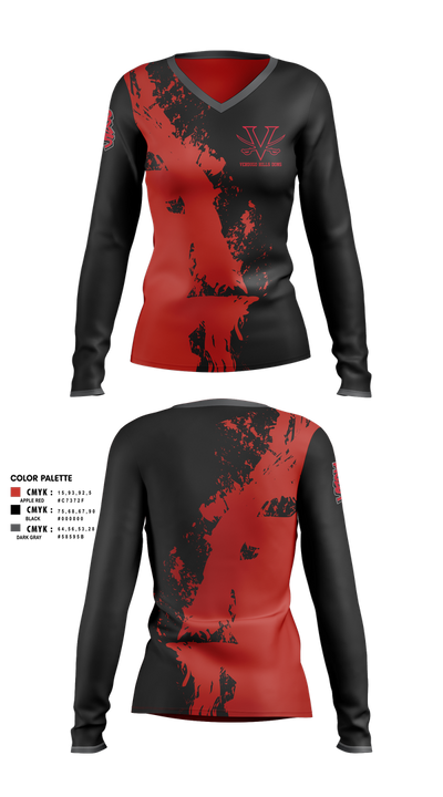 Verdugo hills dons 15069138 Women's Long Sleeve V-neck Shirt - 1