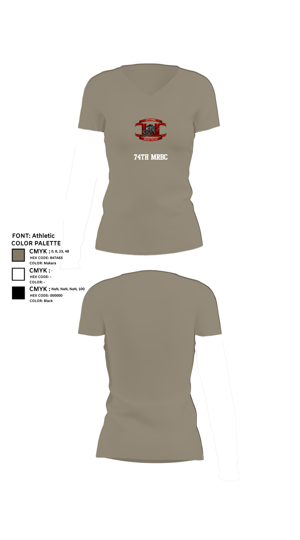 Womens Short Sleeve Vneck Shirt, 74th MRBC, , Teamtime, Team time, sublimation, custom sports apparel, team uniforms, spirit wear, spiritwear, sports uniforms, custom shirts, team store, custom team store, fundraiser sports, apparel fundraiser