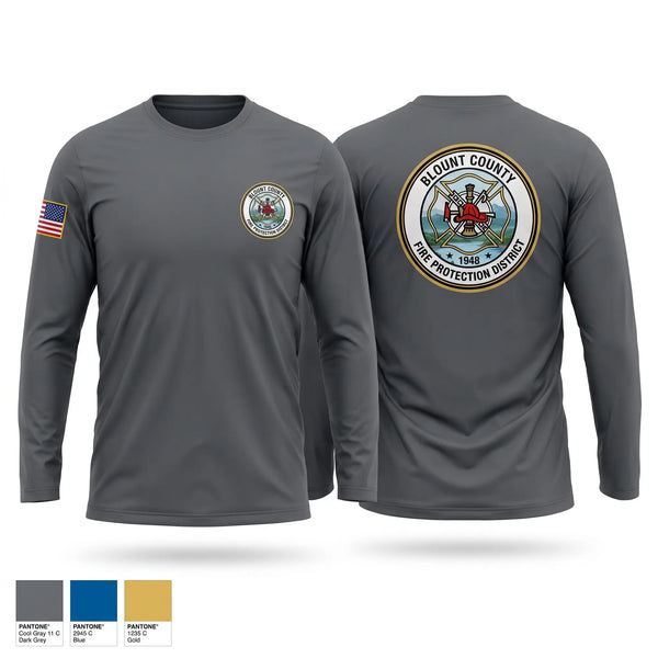 Long Sleeve Performance Shirt, Blount County Fire Protection District, Fire Department, Teamtime, Team time, sublimation, custom sports apparel, team uniforms, spirit wear, spiritwear, sports uniforms, custom shirts, team store, custom team store, fundraiser sports, apparel fundraiser